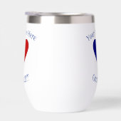 Drapeau Français Coeur bleu Personnalisé (Droite)