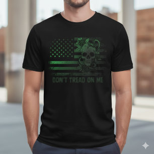 Drapeau Gadsden Ne Marche Pas Sur Moi T-Shirt Noir