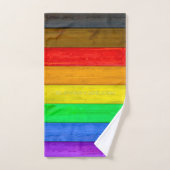 Drapeau gay pride inclusif SlipperyJoe ru texturé (Serviette à main)