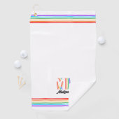 Drapeau gay pride Monogramme Golf Serviette (En situation)