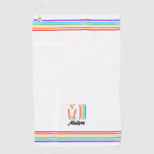 Drapeau gay pride Monogramme Golf Serviette (Devant)