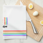 Drapeau gay pride Monogramme Serviette de cuisine (Quart Plié)