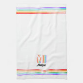 Drapeau gay pride Monogramme Serviette de cuisine (Vertical)