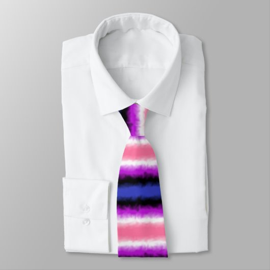 Drapeau Genderfluide Cravate à bande étroite (Attaché)