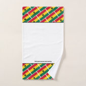 DRAPEAU GHANA Écriture Customisée BLANC Ghanéen (Serviette à main)