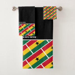 DRAPEAU GHANA Écriture Customisée NOIR Ghanéen