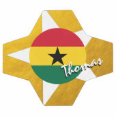 Drapeau ghanéen de football et d'or (Plat)