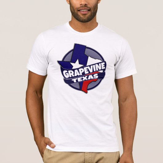 Drapeau Grapevine Texas t-shirt d'éclatement (Devant)