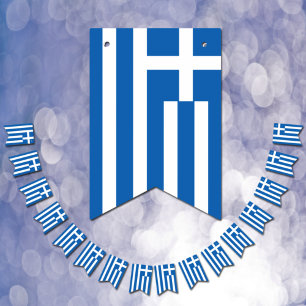 Drapeau grec et décorations de fête Grèce / Mariag