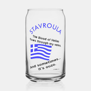 Drapeau grec Hellas Sang et Ouzo et Nom