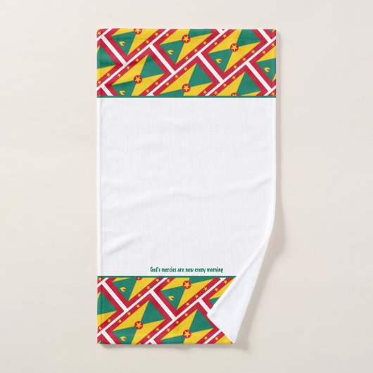 DRAPEAU GRENADA Écriture personnalisée BLANC (Serviette à main)