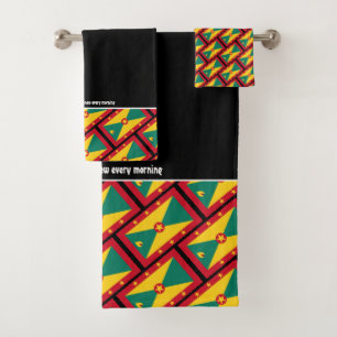 DRAPEAU GRENADA Écriture personnalisée NOIR