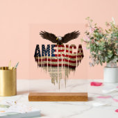 Drapeau grunge américain et aigle (Mariage)