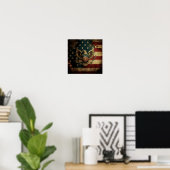 Drapeau Grungy Avec Poster D'Aigle (Bureau à domicile)