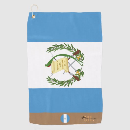 Drapeau guatémaltèque & serviette de golf monogram (Devant)