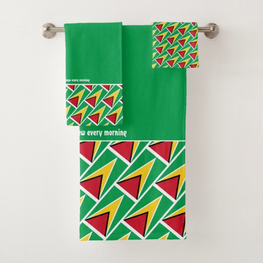 DRAPEAU GUYANAIS Écriture personnalisée VERT (En situation)