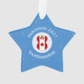 Drapeau Hanoukka canadien personnalisé (dos)