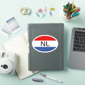 Drapeau hollandais ovale de Pays-Bas autocollant d (Couverture iPad)