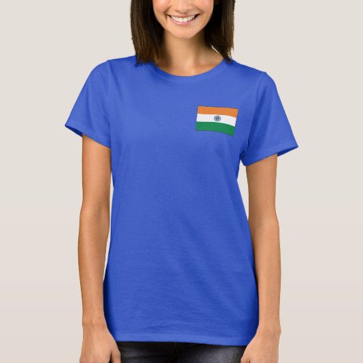 Drapeau indien et carte t-shirt (Devant)