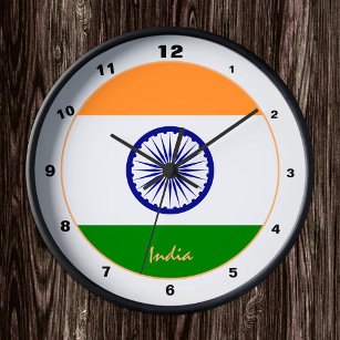 Drapeau indien, Inde tendance Accueil / horloge de