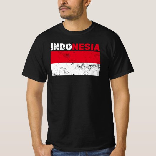 Drapeau indonésien T-shirt Vintage (Devant)