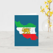 Drapeau Iran Carte Lion Design Persan (Fleur jaune)