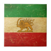Drapeau Iran, Shah d'Iran Drapeau Carreaux de céra (Devant)