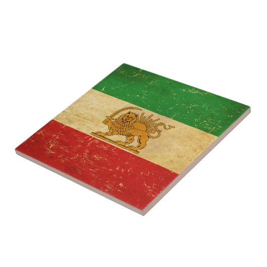 Drapeau Iran, Shah d'Iran Drapeau Carreaux de céra (Côté)