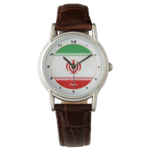 Drapeau iranien et montre à la mode/design iranie