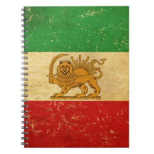 Drapeau iranien Lion et Sun Shah d'Iran Carnet Dra