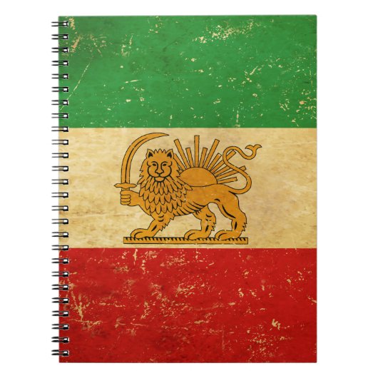 Drapeau iranien Lion et Sun Shah d'Iran Carnet Dra (Devant)