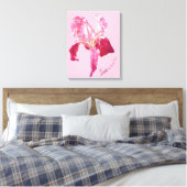 Drapeau Iris en toile encadrée rouge et rose (Insitu(Chambre))