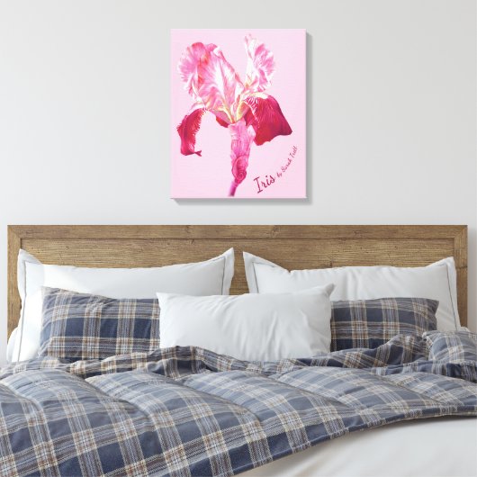 Drapeau Iris en toile encadrée rouge et rose (Insitu(Chambre))