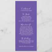 Drapeau iris fleurs violettes menu mariage (Dos)