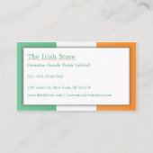 Drapeau irlandais, Carte de visite entièrement per (Dos)
