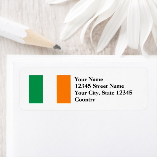 Drapeau irlandais de l'Irlande Étiquettes d'adress (En situation)