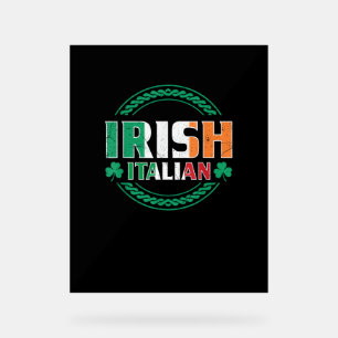 Drapeau irlandais italien moitié irlandais moitié