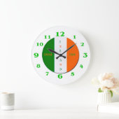Drapeau irlandais pour horloge ronde à grand mur (Maison)