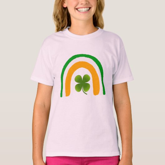 Drapeau irlandais Rainbow Clover Shamrock T-Shirt  (Devant)