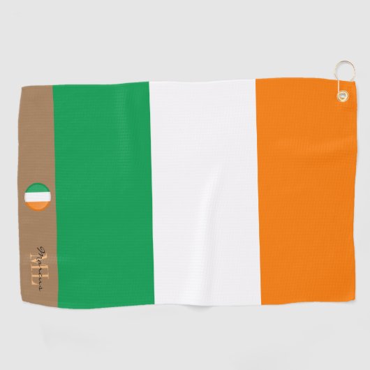 Drapeau irlandais & serviette de golf monogrammed (Horizontal)