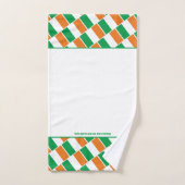 DRAPEAU IRLANDE Écriture personnalisée BLANC (Serviette à main)