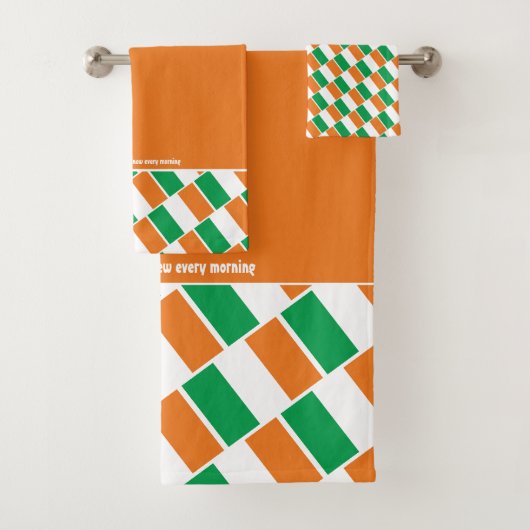 DRAPEAU IRLANDE Écriture personnalisée ORANGE (En situation)