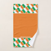 DRAPEAU IRLANDE Écriture personnalisée ORANGE (Serviette à main)