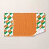 DRAPEAU IRLANDE Écriture personnalisée ORANGE (Serviette à main)