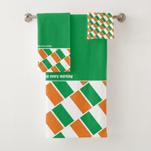 DRAPEAU IRLANDE Écriture personnalisée VERT (En situation)