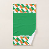 DRAPEAU IRLANDE Écriture personnalisée VERT (Serviette à main)