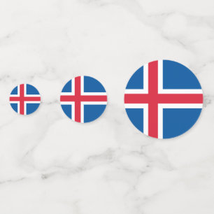 Drapeau islandais confetti