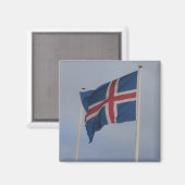Drapeau islandais - Magnet Carré (Recto/Verso)