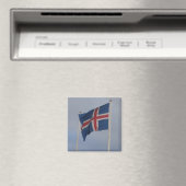 Drapeau islandais - Magnet Carré (In Situ (Lave-vaisselle))