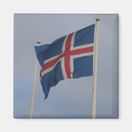 Drapeau islandais - Magnet Carré (Devant)